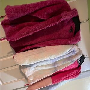 Girls Pink and White Fleece Jackets